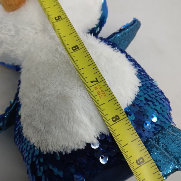 TY Flippables Payton 9" Penguin Beanie Babies Toy Sequins Blue and White - Picture 8 of 8